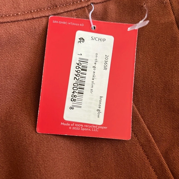 Spanx On The Go Women’s Ankle Slim Straight Stretch Bronze Glow Pant Size SP - Picture 9 of 9